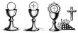 © AnimalZOO - Chalice and holy host icons set for eucharist celebration in hand drawn sketch style