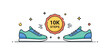 © Влада Яковенко - Step count competition compact scene with two sneakers facing each other and a central badge labeled 10K Steps, symbolizing daily activity goals and playful