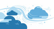 © muthia - Abstract illustration of swirling wind and clouds in shades of blue