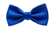 © Hannah - Isolated classic bright blue formal bow tie, elegant men's fashion accessory on its own