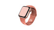 © Hannah - Isolated modern rose gold smartwatch with elegant pink sport band, essential wearable technology device