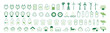 © Alex - Eco energy and renewable icons set, recycle power battery solar wind symbols, outline line collection on transparent background