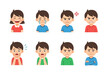 © Afif - Cartoon Boy Showing Various Facial Expressions.