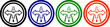 © photo forest - Road junction choice icons black blue green orange decision making symbol for direction