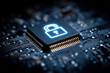 © wirachut - Digital security concept with glowing lock icon on microchip symbolizing digital literacy and protection in technology systems