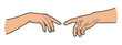 © Siddhartha - Two hands reaching out fingers almost touching human