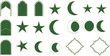 © Julian Vance - Collection of dark green and gold Islamic geometric and celestial icons