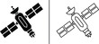 © nusrat - Satellite Icon Set: Solid and Outline Symbols Vector