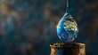 © bborriss - Symbolic 3d illustration of energy crisis  earth as depleting oil drop on weathered barrel