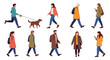 © artho  - a group of people walking in different directions.
