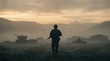 © Kitta Studio - Soldier Walking Through Foggy Battlefield at Dawn in Dramatic Light