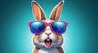 © MdShakil - A rabbit wearing pink sunglasses with a shocked expression on its face