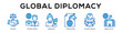 © shelineline - blue - Global Diplomacy web banner vector illustration concept