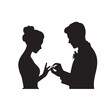© Mahfujur Riyad - Silhouette of bride and groom exchanging wedding rings