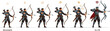 © nice - Archer progression stages from beginner to elite with upgraded armor weapons and skills, character evolution set flat vector illustration