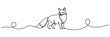 © supplement - Fox standing alert walking across single continuous line, none editable strokes