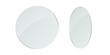 © NAUM - Glass circle and oval shapes with glossy surface and mirror effect isolated on white background minimal modern UI elements.