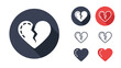 © Luther - Collection of heartbreak and divorce icons in various graphic styles featuring broken hearts for emotional concept designs.