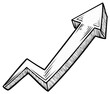 © Юлія Загалевич - Sketch illustration of a rising arrow graph for business and finance concepts