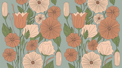 Naklejka na meble seamless floral pattern