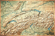 © allexxandarx - Vintage Map Of Switzerland With Cantons On Retro Paper Background