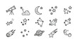© fadil - Black and white star and planet icons.