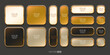 © hobbitfoot - Set of elegant golden web buttons and frames. Glossy UI elements with golden borders and various shades.