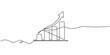 © Parboti - upward trend bar chart with ascending arrow continuous one line drawing, Business growth bar chart continuous one line art drawing and growth bar chart icon simple outline vector illustration