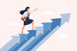 © Sector30 - Woman Climbing Steps To Success
