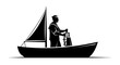 © iiTzKuKu - Man in sailboat holding shopping bag standing on a boat with sail
