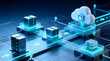 © Zucide - Advanced Hybrid Cloud Cybersecurity protecting enterprise data migration across interconnected infrastructure visualizing secure system transfers for scalable digital transformation