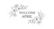 © Bondi - elegant april welcome floral wreath vector illustration spring greeting