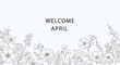 © Bondi - Elegant April welcome card with white floral watercolor background