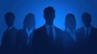 © Business Pics - corporate team blue background on a blue background