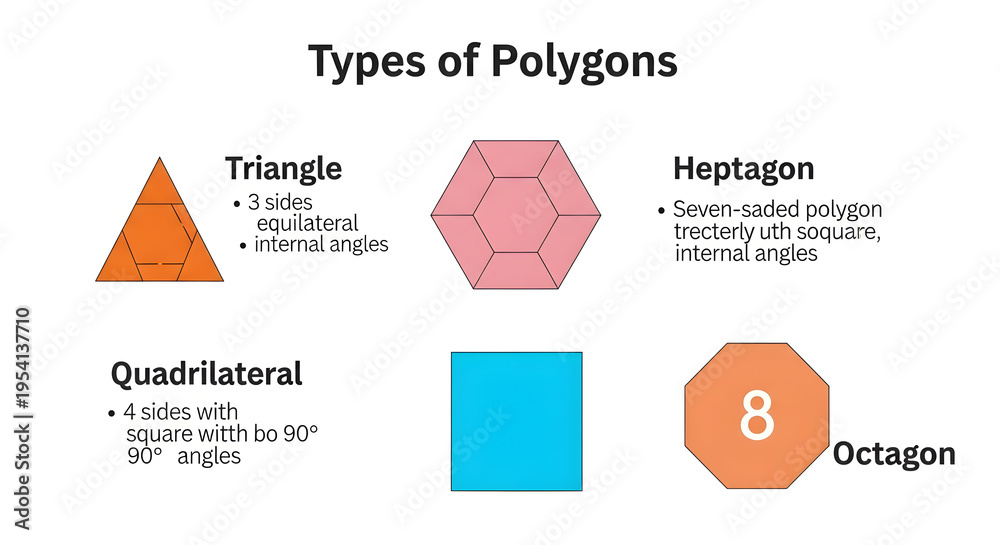 Geometric Shapes Types Of Polygons Educational Background on ...