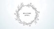 © Rawa - elegant april welcome wreath with floral botanical sketch design