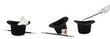 © Pixel-Shot - Magician's hats, bunny, cards and sticks on white background