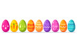 © Eclat by Lissa - Vibrant Easter eggs in a row, showcasing colorful patterns and festive designs for a joyful spring celebration