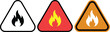 © designx - Flammable Warning Triangle Signs in Multiple Color Variations