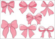 © SisterStroke - Pink Bow Ribbon Different Design Collection for Decor Fashion Pattern Knot Loop Tie Vector