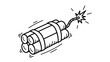 © James - Hand drawn dynamite bundle with burning fuse and sparks in line art style for conceptual danger or urgency themes.