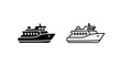 © MdDelowar - Ferry ship icon vector for passenger transportation and ocean travel