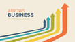 © ec0de - Five Arrows Moving Up in Vintage Colors. Abstract Financial Chart with Uptrend Line Arrows Graph Go Up. Growth Business Presentation Background. Vector Illustration.
