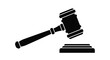 © Nazrul - A black silhouette of a gavel and sounding block silhouette