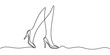 © Creative Tania - Women legs on high heels in continuous line art drawing style. Minimalist black linear sketch isolated on white background. Vector illustration