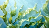 Vibrant aquatic plants sway gently underwater