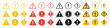 © NeoStocker - Warning Alert Triangle Sign Set with Yellow Caution Icons and Danger Exclamation Symbols