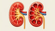 © md - Healthy and unhealthy kidney anatomy comparison human kidney medical renal nephrology