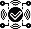 © Jaminur - Black checkmark symbol with wireless signals white background