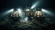 © horizon - Fully autonomous underwater research habitat situated on the Mariana Trench floor utilizing modern spherical transparent pressure vessels.